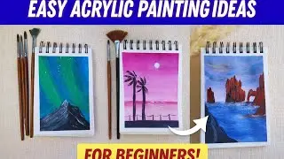 Easy Acrylic Painting Ideas for Beginners | Mini Landscape Paintings Step by Step