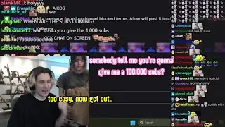 xQc calls AikoBliss to dodged gifting Chat 1000 Subs
