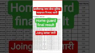 chhattisgarh police home guard joing list result जारी chhattisgarh police result जारी #viralvideo