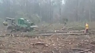 Logging in the rain