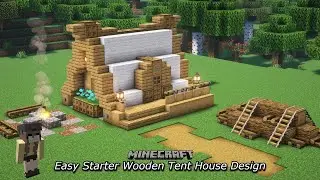 Minecraft | Easy Starter Wooden Tent House Design [ Tutorial ]