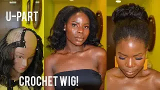 How To Natural Texture Hair: DIY U-part Crochet Wig With Leave Out |  Ocean Weave 8'' | VIVIAN