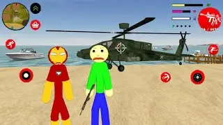 Baldi Stickman Rope Hero Vice Town - Walkthrough Part 38 - The Baldi Helicopter - Android Gameplay