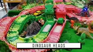 316Pcs Dino Race Car Track 2-in-1 Set Dinosaur Toys for Kids 3-5 Best Gift for Boys Girls