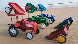 Mini Tractors are moving at beach 🏖️ tractor video Sivabala Toys