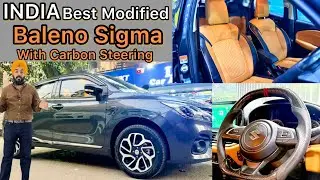 INDIA 🇮🇳 BEST MODIFICATION OF BALENO✅NOT REGULAR✅CARBON FIBER STEERING✅16&rdquo; ALLOYS✅TOP GEAR INTERIOR