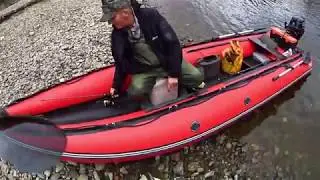 Рыбалка на лодке ПВХ Allaska Boats 460 от Sib River  по горной реке .