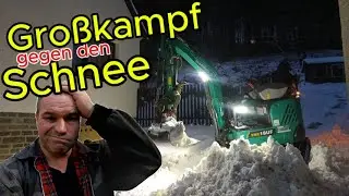 Großkampf gegen den Schnee, Schnee räumen mit Sunward SWE18UF Winterdienst Baggerspaß Minibagger