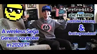Retro-Bit Sega Genesis wireless 8-button arcade pad unboxing & 1st impressions.