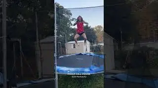 Woman Falls on Her Back After Backflipping While Jumping on Trampoline - 1444588