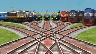 9×Indian Rail Sim World Of Model Railroads || On Bumpy Daimond Railways Tracks ⚓ 🚊