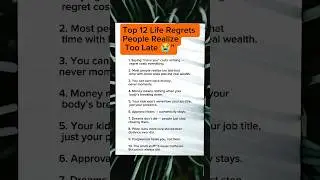 Top 10 Life Regrets People Realize Too Late  #shorts #psychology #quotes