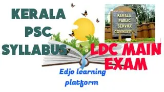 kerala psc LDC main exam syllabus