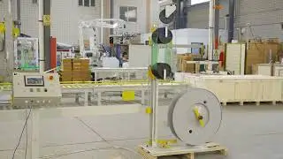 Vertical Strapping Machine for Pallets and Cartons | Automatic PET Strap Packaging System