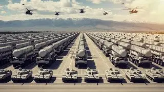 Massive Military Power Display in 4K  Tanks, Missiles & Helicopters Formation
