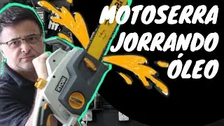 MOTOSERRA RAYOBI ELÉTRICA JORRANDO OLEO!!  ECONOMIZEI R$200 - E TEM MAIS...COMO AFIAR A CORRENTE !!!