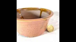 Handcrafted Bungin Ceramic Bonsai Pot &ndash; Unique Pink Glazed Planter for Small Bonsai Trees