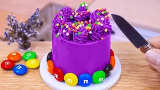 Yummy Chocolate Cake 💜🍫 Beautiful Miniature Rainbow M&M Candy Chocolate Cake Decorating Ideas
