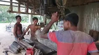 Tree Cutting Chainsaw Techniques|| Dangerous Wood Cutting Chainsaw Skills Bangladesh