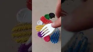 simple Rangoli, satisfying rangoli, Easy rangsatisfying #asmrangoli, Tricks and tips#rangoli#ASMR#