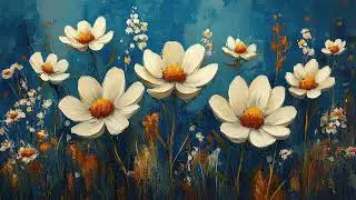 Peaceful Daisy Meadow - 2 Hour Art Screensaver | No Sound