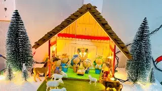 Christmas nativity scene | DIY Christmas Crib #christmas #christmasdiy #christmascrib #xmas