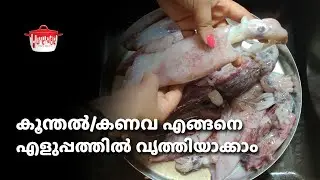 കൂന്തൽ/കണവ എങ്ങനെ എളുപ്പത്തിൽ വൃത്തിയാക്കാം | Squid Cleaning for Beginners