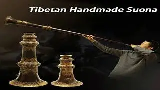 #Large Tibetan Horn Scalable Suona Nepal Handmade Old Bronze Gilded Relief Buddha Horn Tibetan Temp