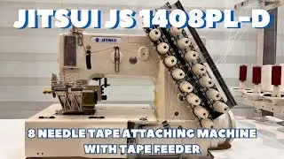 JITSUI JS 1408PL-D | 8 Needle Tape Attaching Sewing Machine with Tape Feeder #sewingmachine #tape