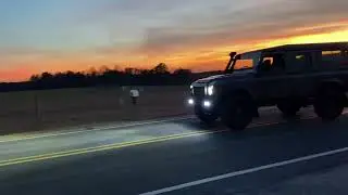 Land Rover Defender 110 country road drive