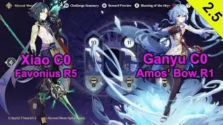Duo Xiao C0 Favonius R5 & Ganyu C0 Amos' Bow R1 Spiral Abyss 2.5 Floor 12 Full Star Genshin impact