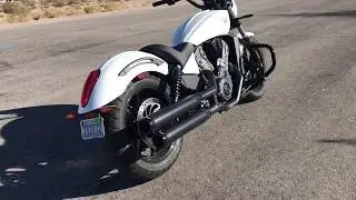 Rinehart slip-on mufflers exhaust on 2017 Victory Octane - Start up, take off and drive by