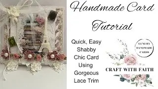5 minute handmade card tutorial. Shabby chic book lover Eiffel tower