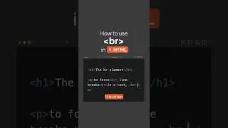 How to use br tag in HTML ! #HTML #coding