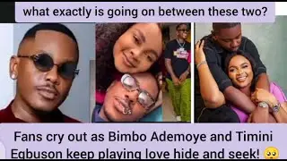 Fans cry out as Bimbo Ademoye and Timini Egbuson keep playing love hide and seek!😲😱