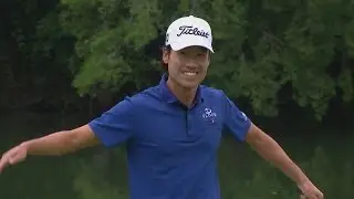 Kevin Na&rsquo;s rewarding birdie putt on No. 13 at Crowne Plaza