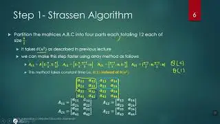 Topic 14   Design and Analysis of Algorithms   Divide and Conquer   Matrix Multiplication Strassen