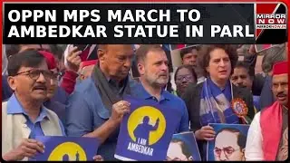 Ambedkar Row: Oppon MPs Protest In Parliament Premises, Demanding Apology & Resignation Of Amit Shah
