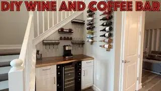How to Build A Custom Simple DIY Wine Bar & Coffee Center With Storage and Refrigerator in Any Space