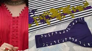 Beautiful lawn Kurti neck Design with Dori loops | latest Neck Des....