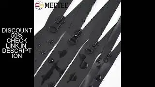 2-10M Meetee 3# 5# 8# 10# Black Waterproof Zippers Invisible Nylon Zipper Closure for Jacket Bag Zip