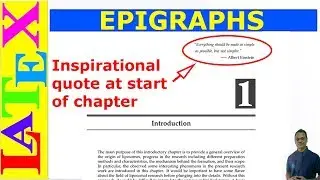 Inspiration Quote (Epigraphs) at Start of Chapter (LaTeX Tips/Solution- 32)