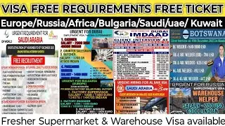 Urgently Required in Europe Bulgaria Africa Russia Gulf Fresher Supermarket Warehouse Jobs Free