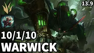 Warwick Jungle vs Vi - EUW Master | Patch 13.9