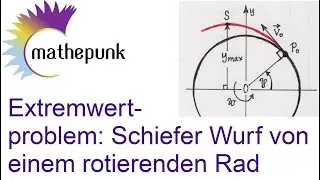 Extremwertproblem: Schiefer Wurf von einem rotierenden Rad