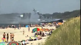 Enormous Russian military ship plows onto crowded beach   Truthloader