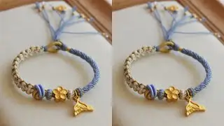 【编绳教程】桃花轮回流苏手绳  鱼尾桃花 余生有你