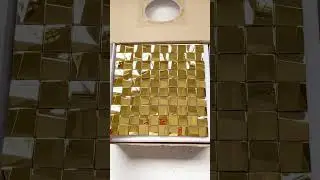 3D Square Gold Stainless Steel Mosaic Tiles | Modern Metal Wall & Backsplash Design