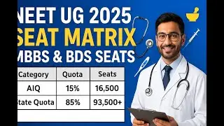 🔥🩺NEET UG 2025 Seat Matrix | State-Wise MBBS & BDS Seats | AIQ vs State Quota Explained | NEW Update