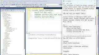 SQL Not Null Constraint part 1